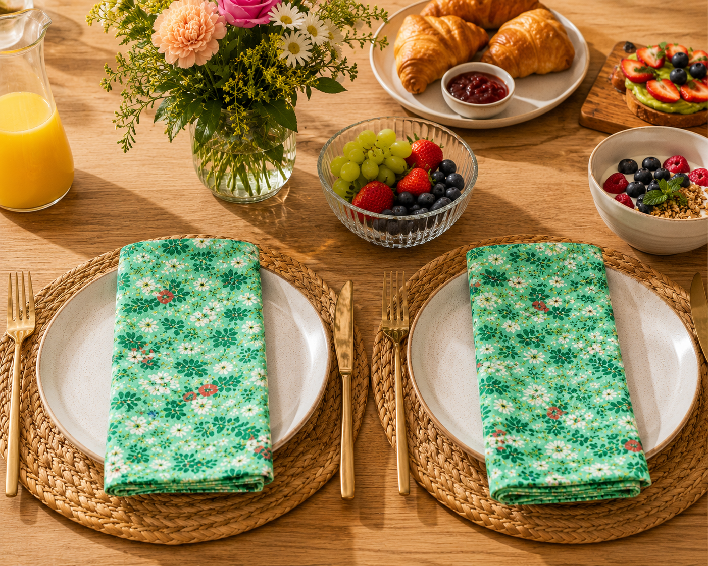 GREEN GARDEN TABLE NAPKIN