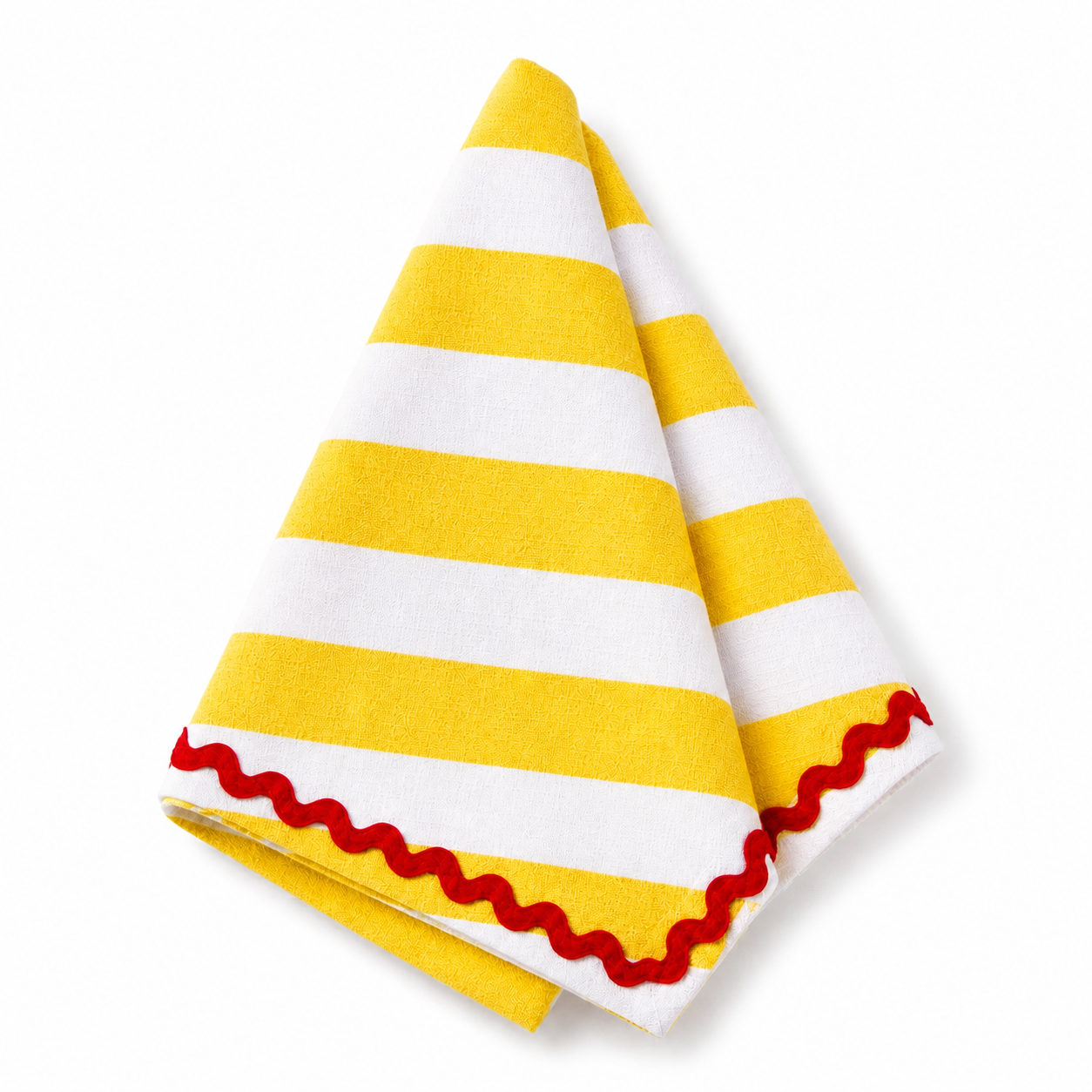 YELLOW & WHITE STRIPES TEA TOWEL
