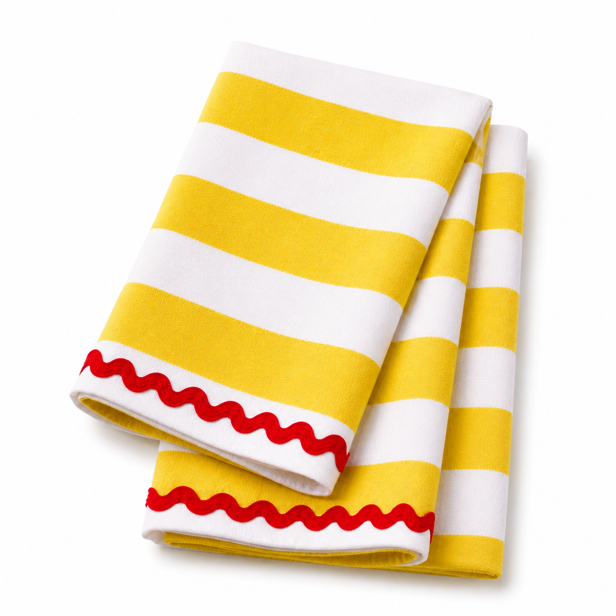 YELLOW & WHITE STRIPES TEA TOWEL - Image 2