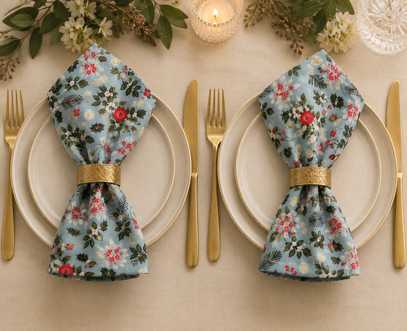 GREEN GARDEN TABLE NAPKIN