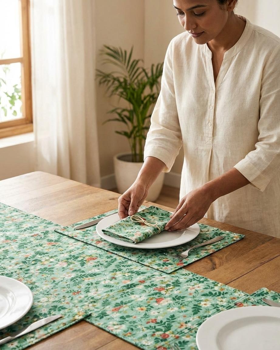 GREEN GARDEN TABLE RUNNER - Image 2
