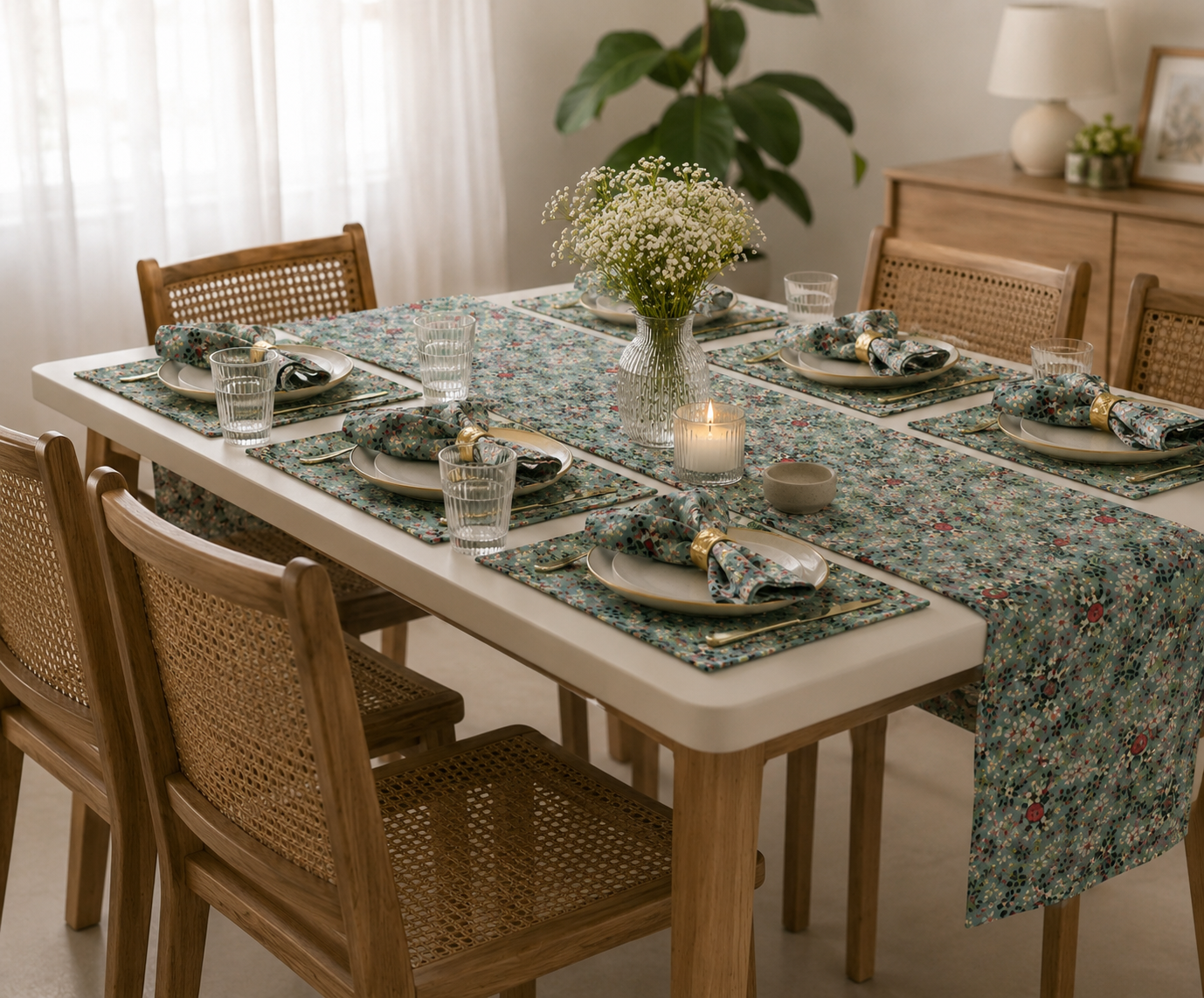 GREEN GARDEN DINNING SET OF 6 - Image 2